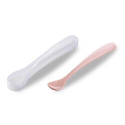 Anti-Kolik Anti-Auslauf Lerntrinkbecher 160 ml & 2er-Set ergonomische Fütterlöffel – Powder Pink - 5