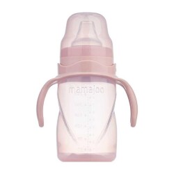 Anti-Kolik Anti-Leck Lernbecher 270 ml & Set mit 2 ergonomischen Löffeln zur Babynahrung - Powder Pink - 3
