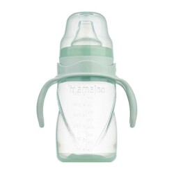 Antikolik Anti-Leck Trainingsbecher 270 ml & Set mit 2 ergonomischen Löffeln für die Ernährung - Powder Green - 3