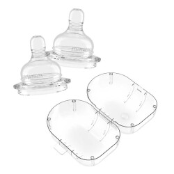 Set mit Anti-Kolik-Flaschensauger, 0 Monate+ | Langsam fließend, im Doppelpack – Geschenk mit Aufbewahrungsbox - 1