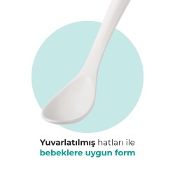 Ergonomisches Löffel-Set für die Babynahrung Weiß, ab 6 Monaten, 2-teilig – Aufbewahrungsbox inklusive - 3