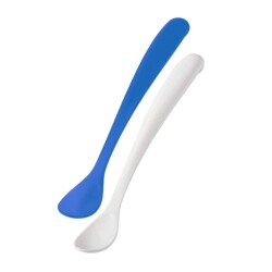 Ergonomisches Löffel-Set für die Ernährung Blau & Weiß, ab 6 Monaten, 2-teilig – Aufbewahrungsbox inklusive - 1