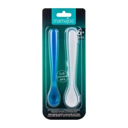 Ergonomisches Löffel-Set für die Ernährung Blau & Weiß, ab 6 Monaten, 2-teilig – Aufbewahrungsbox inklusive - 7