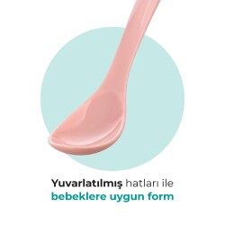 Ergonomisches Löffel-Set für die Babynahrung Powder Pink & Weiß, ab 6 Monaten, 2-teilig – Aufbewahrungsbox inklusive - 3