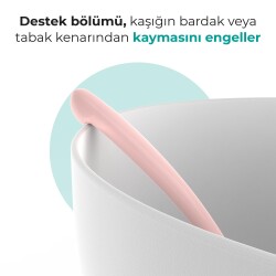 Ergonomisches Löffel-Set für die Babynahrung Powder Pink & Weiß, ab 6 Monaten, 2-teilig – Aufbewahrungsbox inklusive - 5