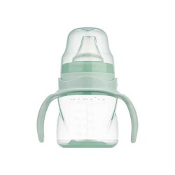 Mamajoo Anti-Kolik Auslaufsicheres Trainingsbecher-Set 160 ml & 2 Ergonomische Löffel für die Fütterung - Powder Green - 2