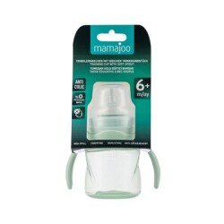 Mamajoo Anti-Kolik Auslaufsicheres Trainingsbecher-Set 160 ml & 2 Ergonomische Löffel für die Fütterung - Powder Green - 6
