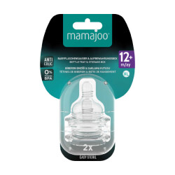 Anti-Colic Baby Bottle Teat Set 12+ Months | Thick Feed Flow, 2 Pack - Includes Sterile Storage Case - 7
