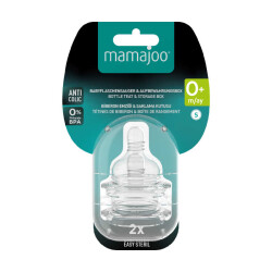 Anti-Colic Baby Bottle Teat Set 0+ Months | Slow Flow, 2 Pack - Includes Sterile Storage Case - 7