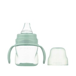 Antikolik Akıtmaz Alıştırma Bardağı 160 ml & İkili Ergonmik Beslenme Kaşığı - Powder Green - 3
