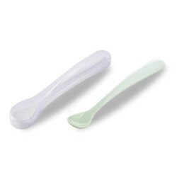 Antikolik Akıtmaz Alıştırma Bardağı 160 ml & İkili Ergonmik Beslenme Kaşığı - Powder Green - 4