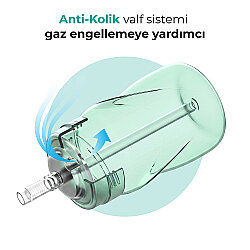 Mamajoo Antikolik Akıtmaz Pipetli Bardak 270 ml Powder Green, 12 Ay+ - 3
