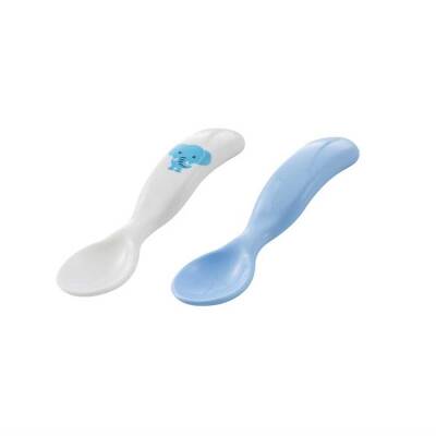 Ergonomik Beslenme Kaşık Seti Mavi Fil, 6 Ay+ İkili