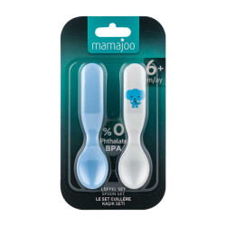 Ergonomik Beslenme Kaşık Seti Mavi & Fil, 6 Ay+ İkili - 2