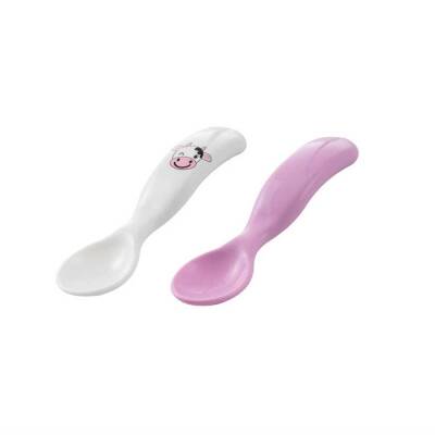 Ergonomik Beslenme Kaşık Seti Pembe İnek, 6 Ay+ İkili