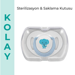 Kieferorthopädischer Schnuller 6 Monate+ | Einzelpack, Silikon, mit Gaumenstütze – Aufbewahrungsbox inklusive Geschenk - 6