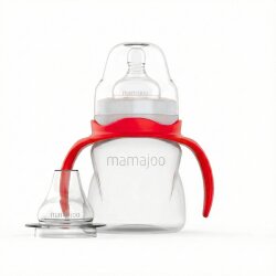 Griff Anti-Kolik Übungsflasche mit Ausgießer 160 ml 6 Monate+ | Mittlerer Durchfluss, 2-in-1 - 1