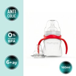 Griff Anti-Kolik Übungsflasche mit Ausgießer 160 ml 6 Monate+ | Mittlerer Durchfluss, 2-in-1 - 2