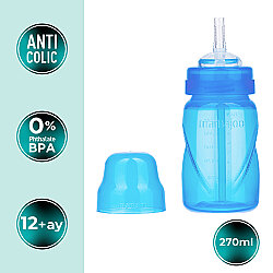 Leak-Proof Anti-Colic Straw Cup, 270 ml, Blue, 12 Mo+ - 2