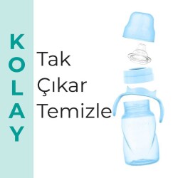 Anti-Colic Spill-Proof Trainer Cup With Handles 270 Ml Powder Blue, 9+ Months - 6