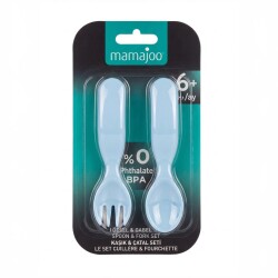 Ergonomisches Löffel- & Gabel-Set zum Füttern Blau, 6 Monate+ (2-teilig) - 5