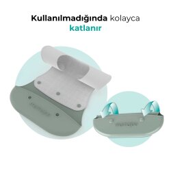 Lätzchen aus Silikon & Stoff zum Falten | 2-in-1 Powder Green + Stoff-Lätzchen Geschenk - 8