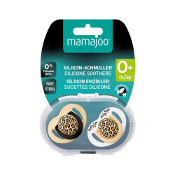 Orthodontic Soother Set 0+ Months Beige Leopard | 2 Pack, Silicone, Palate-Friendly | Includes Sterilisation And Storage Case - 8