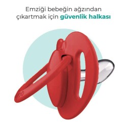 Ortodontik Emzik Seti 0 Ay+ Kırmızı & Beyaz | İkili, Silikon, Damaklı | Sterilizasyon & Saklama Kabı Hediyeli - 4