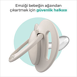 Ortodontik Emzik Seti 12 Ay+ Light Beige & Light Gray | İkili, Silikon, Damaklı | Sterilizasyon & Saklama Kabı Hediyeli - 4