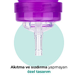 Antikolik Akıtmaz Pipetli Bardak 270 ml Mor, 12 Ay+ - 5