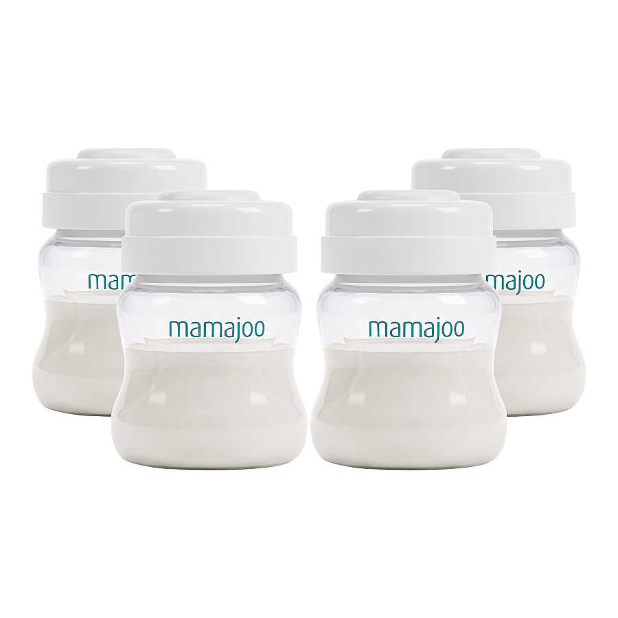 Set zur Aufbewahrung von Muttermilch und Babynahrung, 150 ml | Passend für Milchpumpe, 4-teilig - Mamajoo