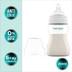 Mamajoo Silver Feeding Bottle 250ml & Non Spill Training Cup Pearl 160ml with Handle - 2