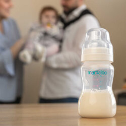 Mamajoo Silver Feeding Bottle 250ml & Non Spill Training Cup Pearl 160ml with Handle - 4