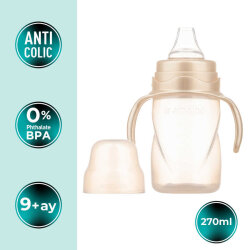 Anti-Kolik-Flasche 150 ml & Anti-Kolik Trinklernbecher ohne Auslaufen 270 ml – Pearl - 3