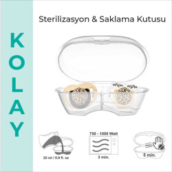 Kieferorthopädisches Schnuller-Set 12 Monate+ Beige Leopard | Zweierpack, Silikon, mit Gaumenform | Geschenk: Sterilisations- & Aufbewahrungsbox - 6