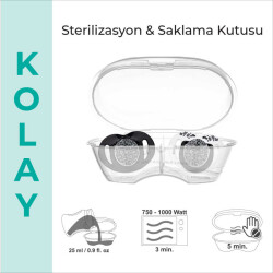 Kieferorthopädisches Schnuller-Set 6 Monate+ Anthrazit Leopard | Zweierpack, Silikon, mit Gaumenform | Geschenk: Sterilisations- & Aufbewahrungsbox - 6