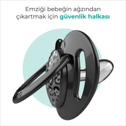 Ortodontik Emzik Seti 6 Ay+ Anthracite Leopard | İkili, Silikon, Damaklı | Sterilizasyon & Saklama Kabı Hediyeli - 4