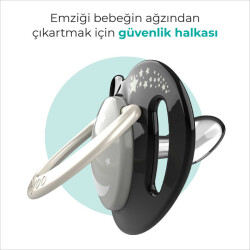 Ortodontik Emzik Seti 12 Ay+ Black & Pearl | İkili, Silikon, Damaklı | Sterilizasyon & Saklama Kabı Hediyeli - 4