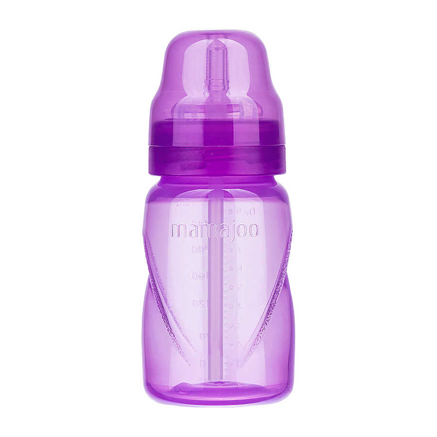 Antikolik Anti-Leck Trinkbecher mit Strohhalm 270 ml Lila, 12 Monate+ - Mamajoo