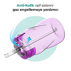 Antikolik Anti-Leck Trinkbecher mit Strohhalm 270 ml Lila, 12 Monate+ - 3