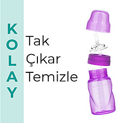 Antikolik Anti-Leck Trinkbecher mit Strohhalm 270 ml Lila, 12 Monate+ - 6