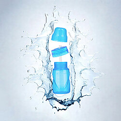Antikolik Anti-Leck Trinkbecher mit Strohhalm 270 ml Blau, 12 Monate+ - 7