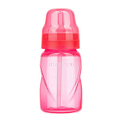 Antikolik Anti-Leck Trinkbecher mit Trinkhalm 270 ml Rosa, 12 Monate+ - 1