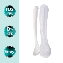 Mamajoo Ergonomic Feeding Spoon & Storage Box, White - 2